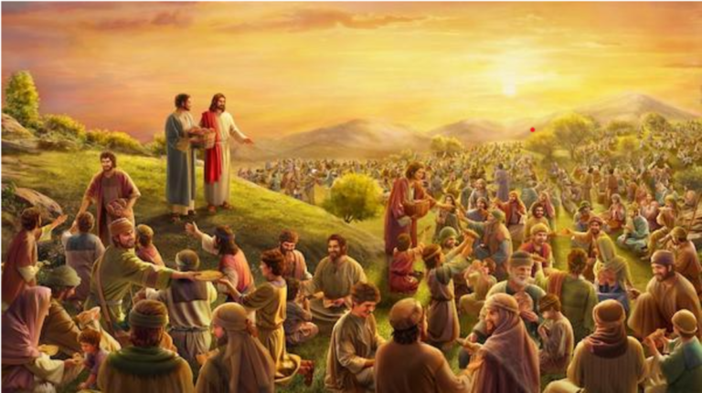 Read more about the article यीशु पाँच हज़ार लोगों  को खाना खिलाते हैं – Jesus feeds five thousand people