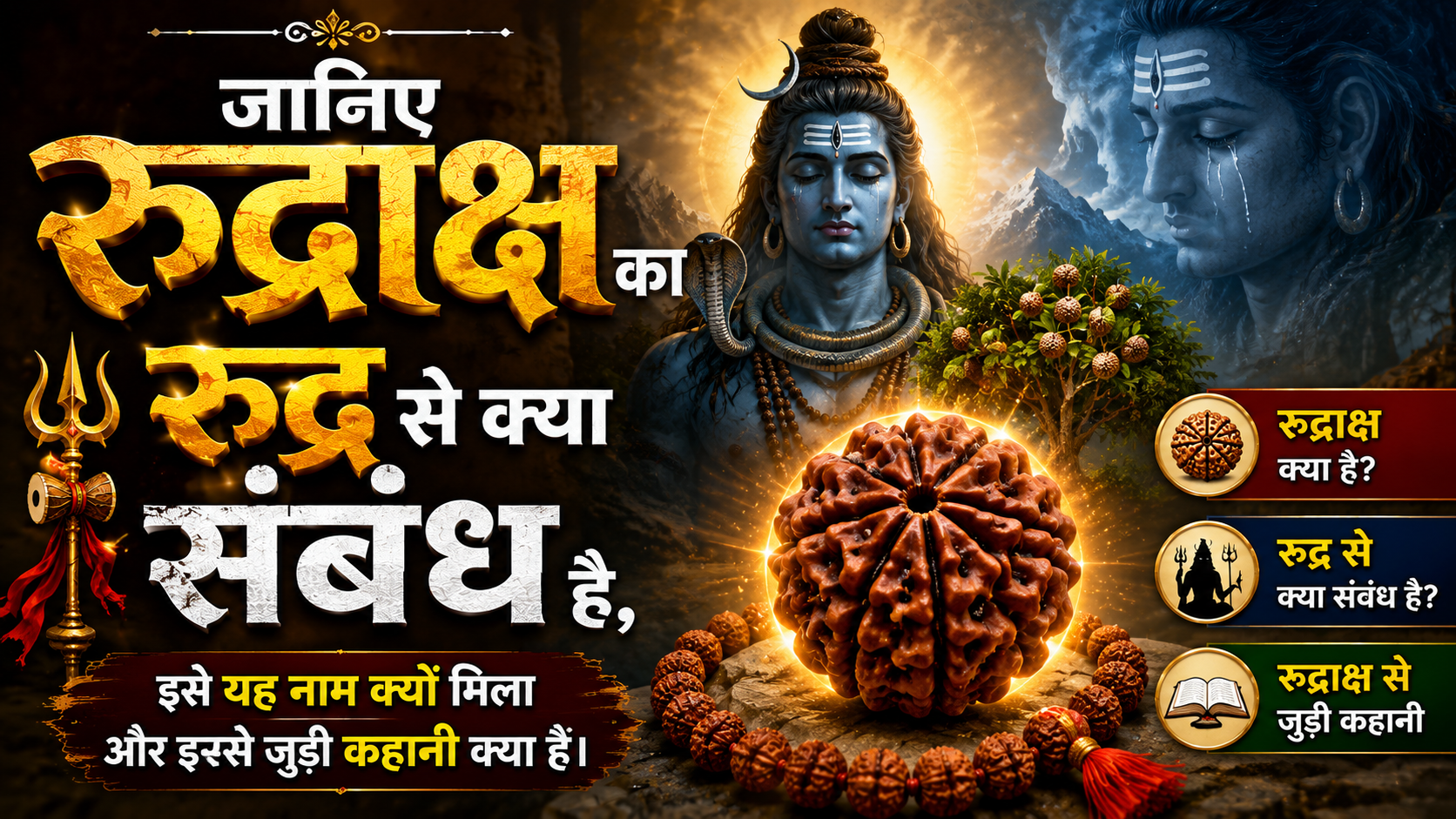 जानिए रुद्राक्ष का रुद्र से क्या संबंध है, इसे यह नाम क्यों मिला और इससे जुड़ी कहानी क्या है। Know the relation of rudraksha with rudra, why it got this name and the story related to it