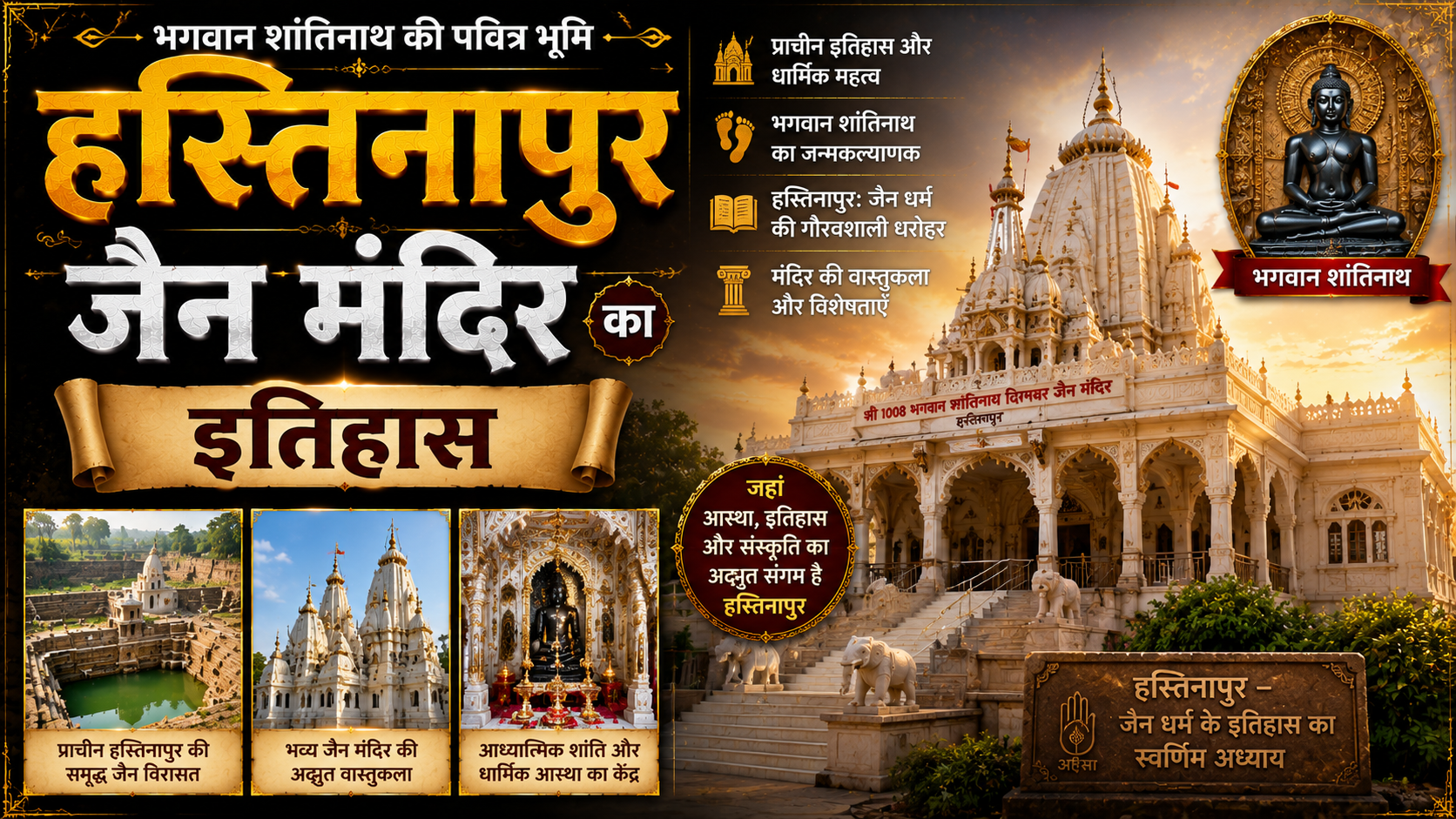 हस्तिनापुर जैन मंदिर का इतिहास – History of hastinapur jain temple