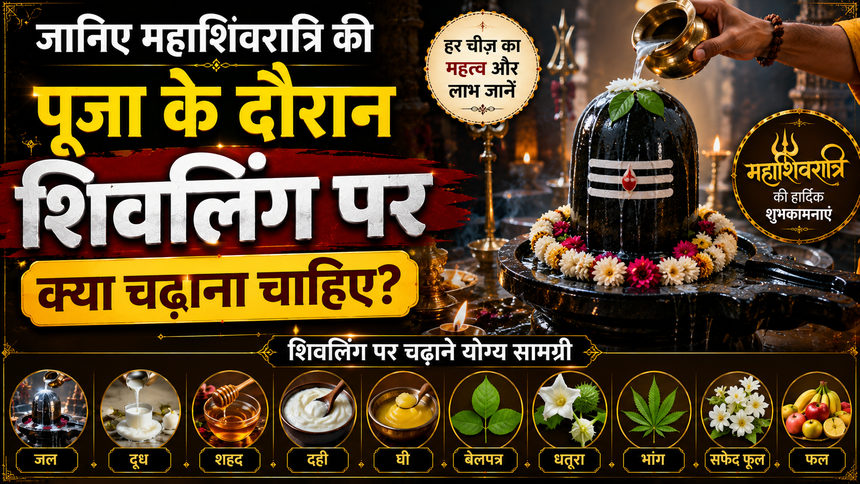 जानिए महाशिवरात्रि की पूजा के दौरान शिवलिंग पर क्या चढ़ाना चाहिए। Know what should be offered to shivalinga during the worship of mahashivratri